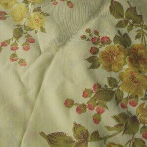 Dan River Yellow Rose's and Berries Floral Vintage Flat Sheet